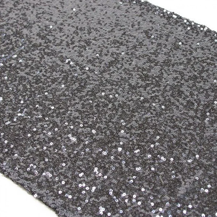 120 ''круглый дешевле и High-End качества Sparkly Блестящий Gunmetal черный блесток сетки