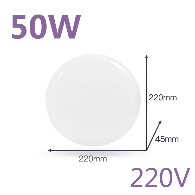 50W Ceiling Light Светодиодный потолочный светильник 50 Вт, 30 Вт, 20 Вт, 15 Вт, 12 Вт, светодиодный панельный светильник 220 В, современные потолочные лампы, поверхностное крепление для гостиной, Домашний Светильник ing - Цвет корпуса: 50W Ceiling Light