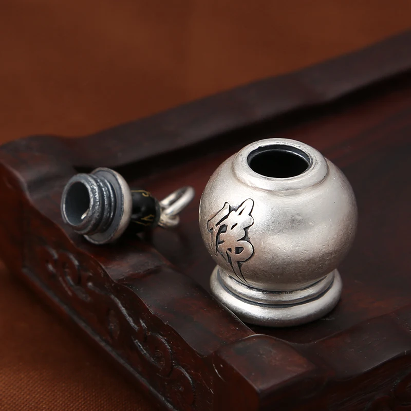 Vintage Man 925 Sterling Silver Pendant Pot Type Chinese Style Buddhism Jewelry Personality Fashion jewellery | Украшения и