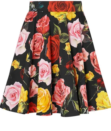 

Женская Повседневная юбка с высокой талией, длиной до колен, с принтом розы, на заказ, большие размеры 3XS-10XL
