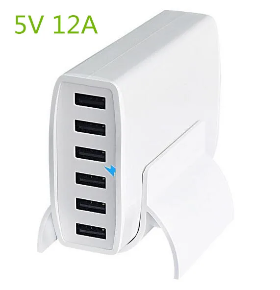 5 В нескольких 12A 6 разъём(ов) USB зарядное устройство с CE / ROHS ERP | Электроника