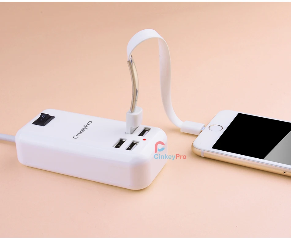 Cinkeypro 4-Порты настольный USB Зарядное устройство сетевой адаптер 1.5 м кабель мобильного телефона устройства 5 В 2A зарядки для iphone Samsung Универсальный