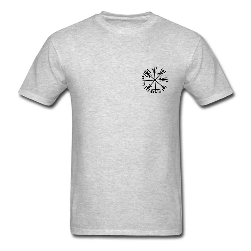 Футболка VIKINGS с языческим компасом мужская повседневная тенниска из 100% хлопка