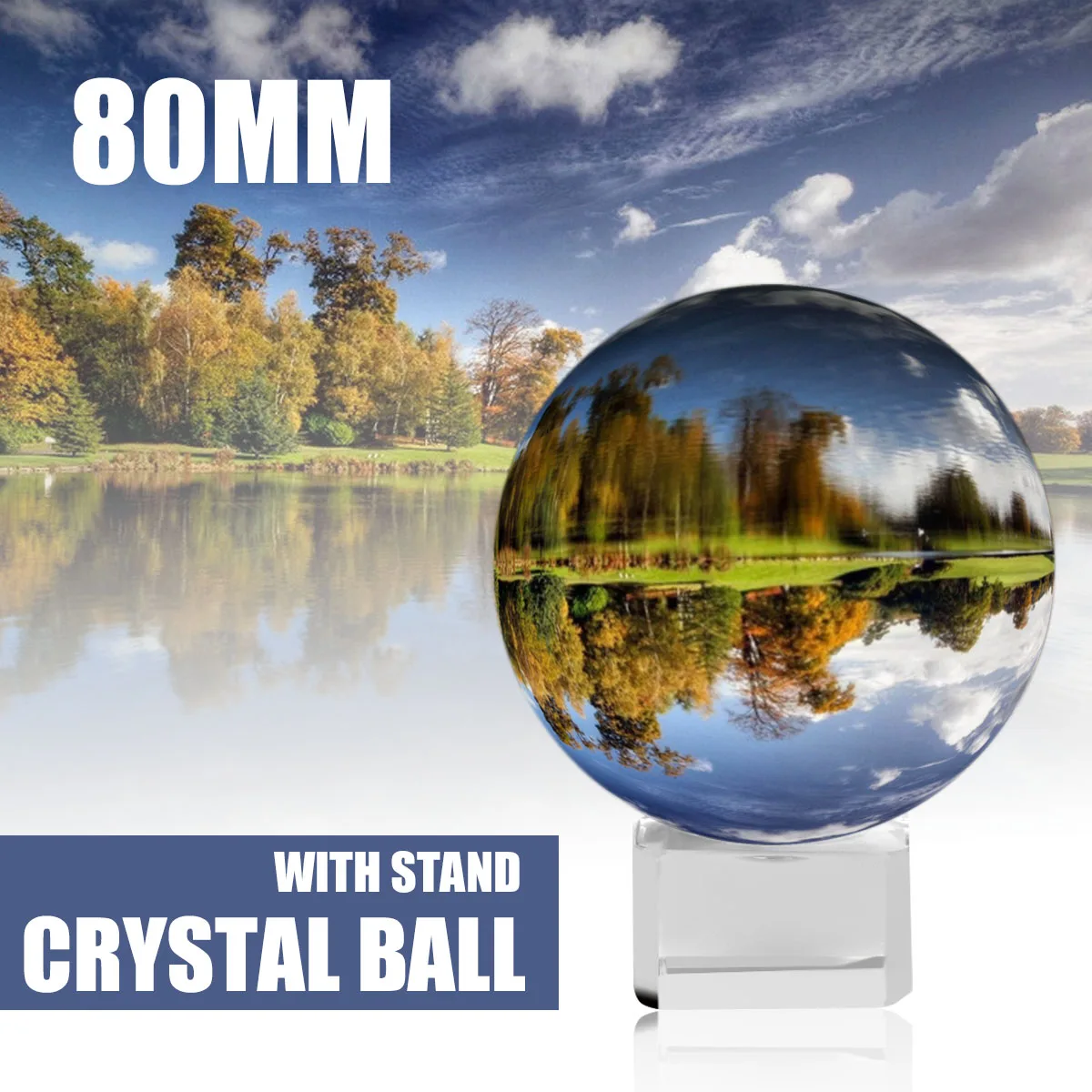 80mm Прозрачное стекло, хрусталь мяч лечебная Сфера Подставки для фотографий lensball 50/80 мм стеклянные шарики Feng shui домашний декор волшебный Глобус - Цвет: 80mm