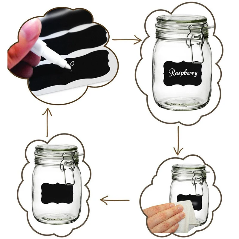 8 шт./компл. причудливая черная доска кухонная этикетка для банки варенья