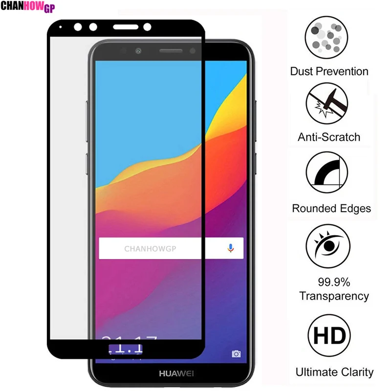Закаленное стекло с полным покрытием для Huawei Y5 2018 дюйма зеркальная защита экрана