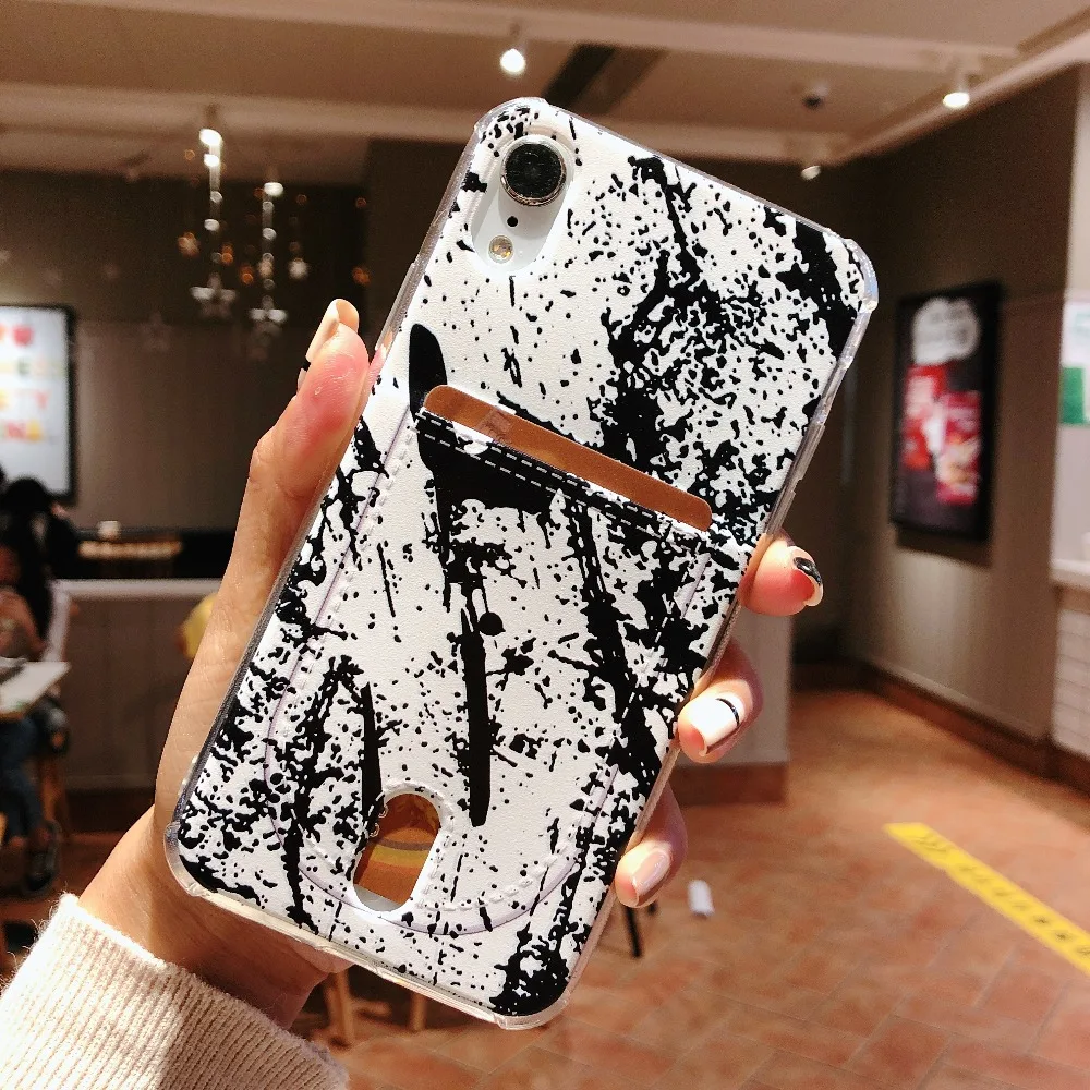 Для Iphone 8 8plus X XR XS Max мраморный чехол для кредитных карт 6 Чехол 7 7Plus Мягкий ТПУ
