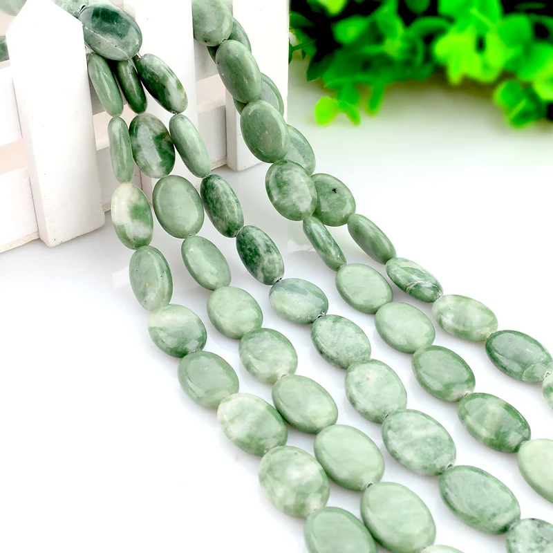 13*18mm 20pcs/strand Natural Stone Beads for Women Bracelet Making Jewelry Green Jade For Handmade DIY E16-L27-13*18 | Украшения и