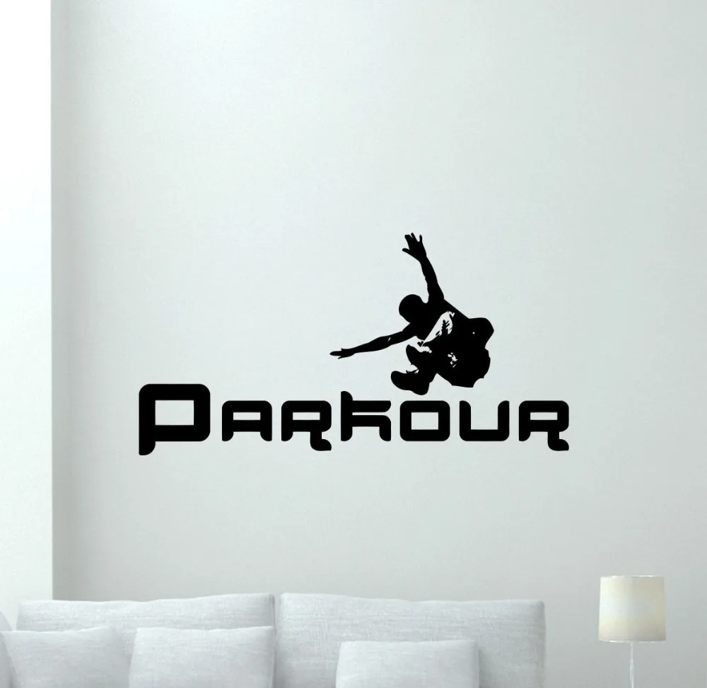 

Parkour Poster Wall Decal Bedroom Extreme Sport Vinyl Sticker Gym Decor Art Mural Removable Boys Room Decals Wallpaper D416