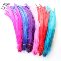 100pcs 16 18 inch 40 45cm natural rooster coque tail feather cheap feathers for crafts wedding decoration diy pheasant plumes
