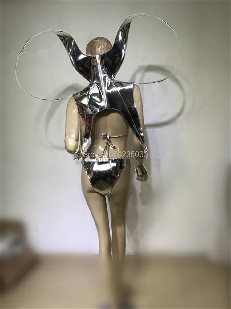 WYY серебро тайские сценические костюмы dj бикини бюстгальтер бальных танцев