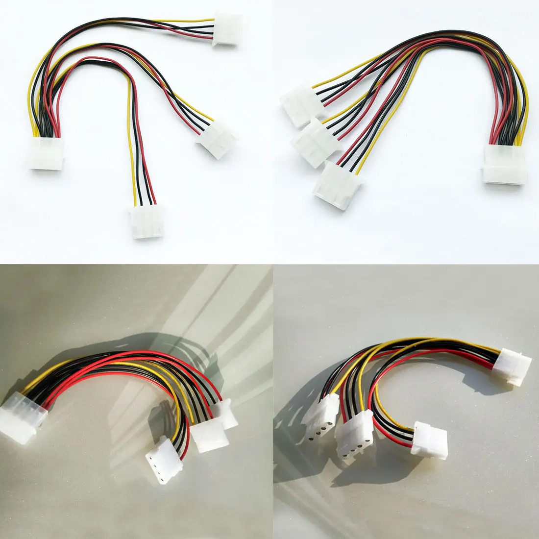 Силовые кабели 22 см ПВХ 4 контакта IDE HY1578 Molex папа 3 порта мама сплиттер питания