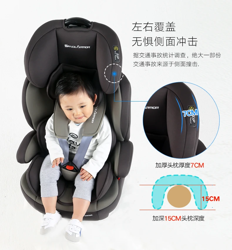 Детское автокресло Isofix двойной Интерфейс детское безопасное сидение От 0 до 12 лет Портативный автокресло 5-точечный ремень безопасности восемь регулировкой по высоте