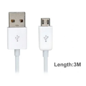 

(100pcs/lot) White Micro USB Male to USB Data Charge Cable
