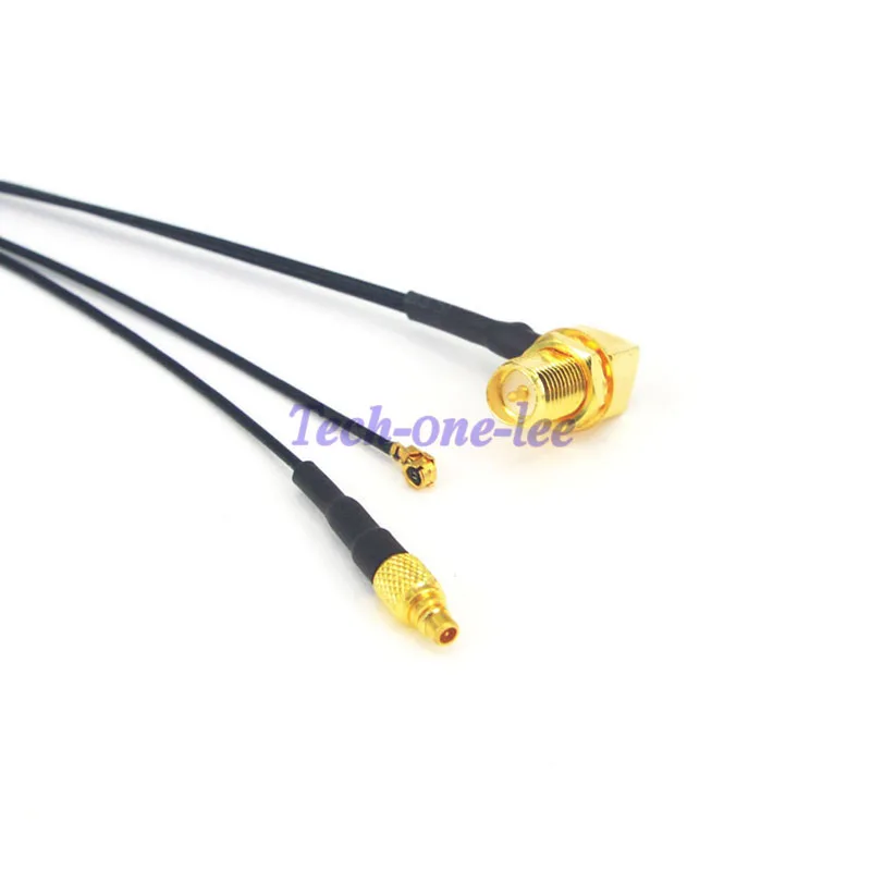 2 шт./лот RP SMA female to Y Type двойной MMCX Male 1 13 Pigtail кабель + IPX ipx соединительный