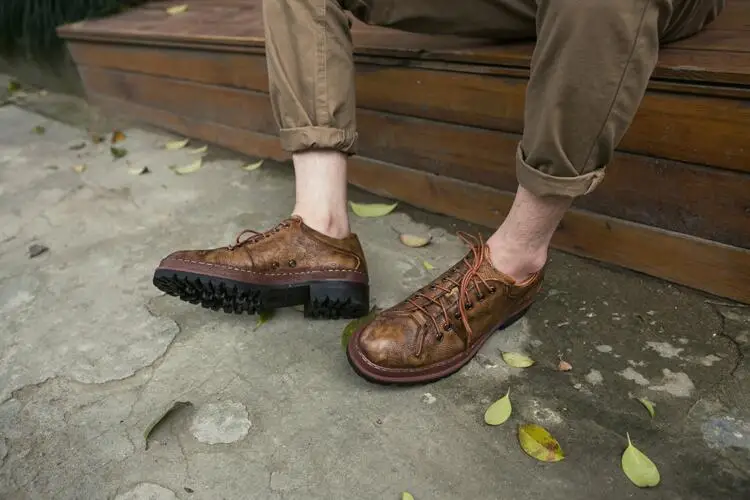 Slip-On Men Shoes Round Toes Male Mocassin Homme Dress Genuine Leather Vintage Oxford Smart Casual Retro Height Increasing | Обувь