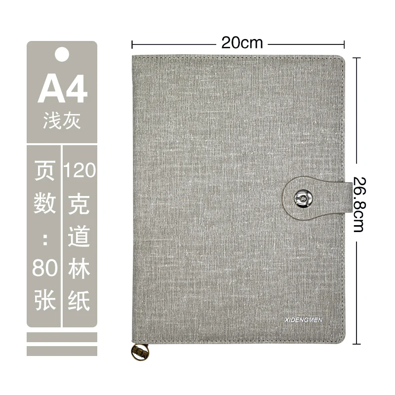 A4 Light Grey XDM Бизнес офисные Тетрадь дневник A4/A5/A6 Портативный Тетрадь 1 шт - Цвет: A4 Light Grey