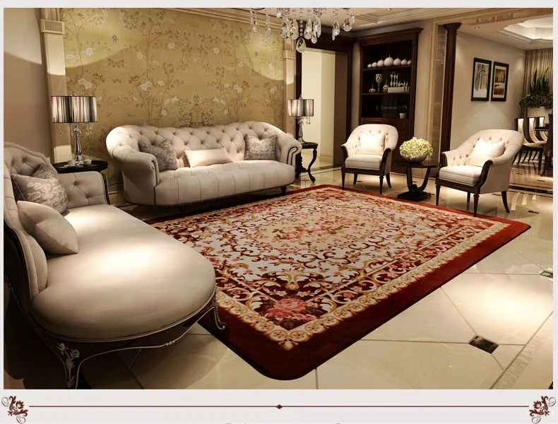 Wine red 200X240 см Европейский Стиль Простой Квадратный Ковер современный журнальный столик для гостиной на полу одеяло для дома спальни прикроватные коврики - Цвет: Wine red