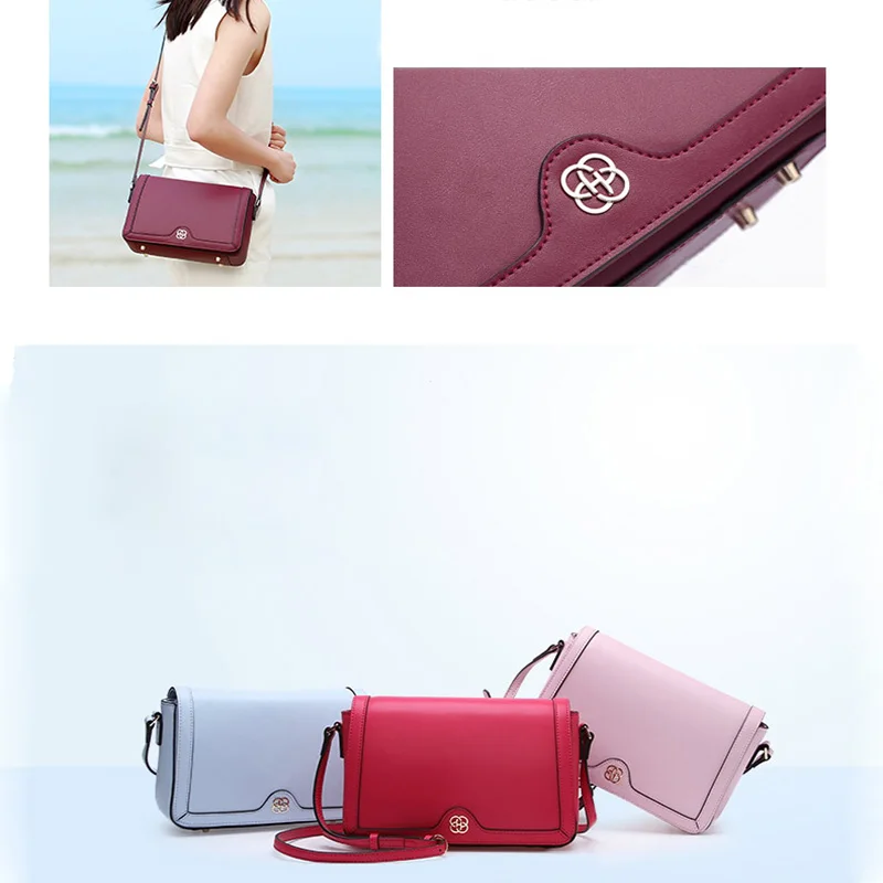 HONGU натуральная коровья кожа женская сумка красная дикая мессенджер косой крест