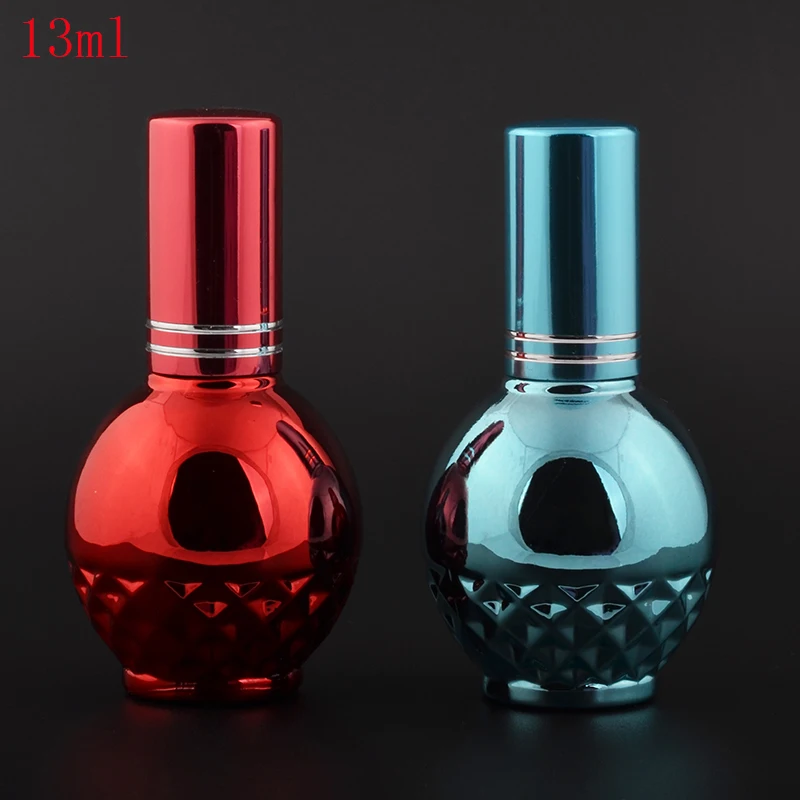 

MUB -13ml Stylish Aluminum Pump Sprayer UV Glass Perfume Bottle Unique Travel Portable Refillable Perfume Bottles Spray Atomizer