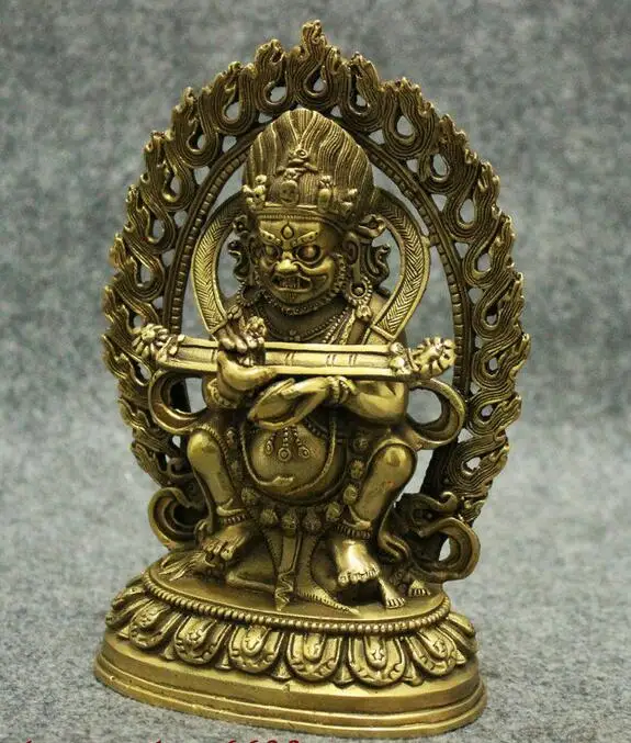 Тибетский буддистский храм латунная подставка Mahakala Vajrapani скульптура Будды