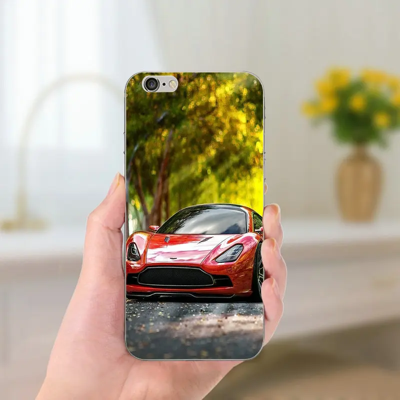 Aston Martin Автомобильный дизайн мягкие ТПУ чехлы для телефонов iPhone 8 7 6 S Plus X 5 5S SE 5C Coque
