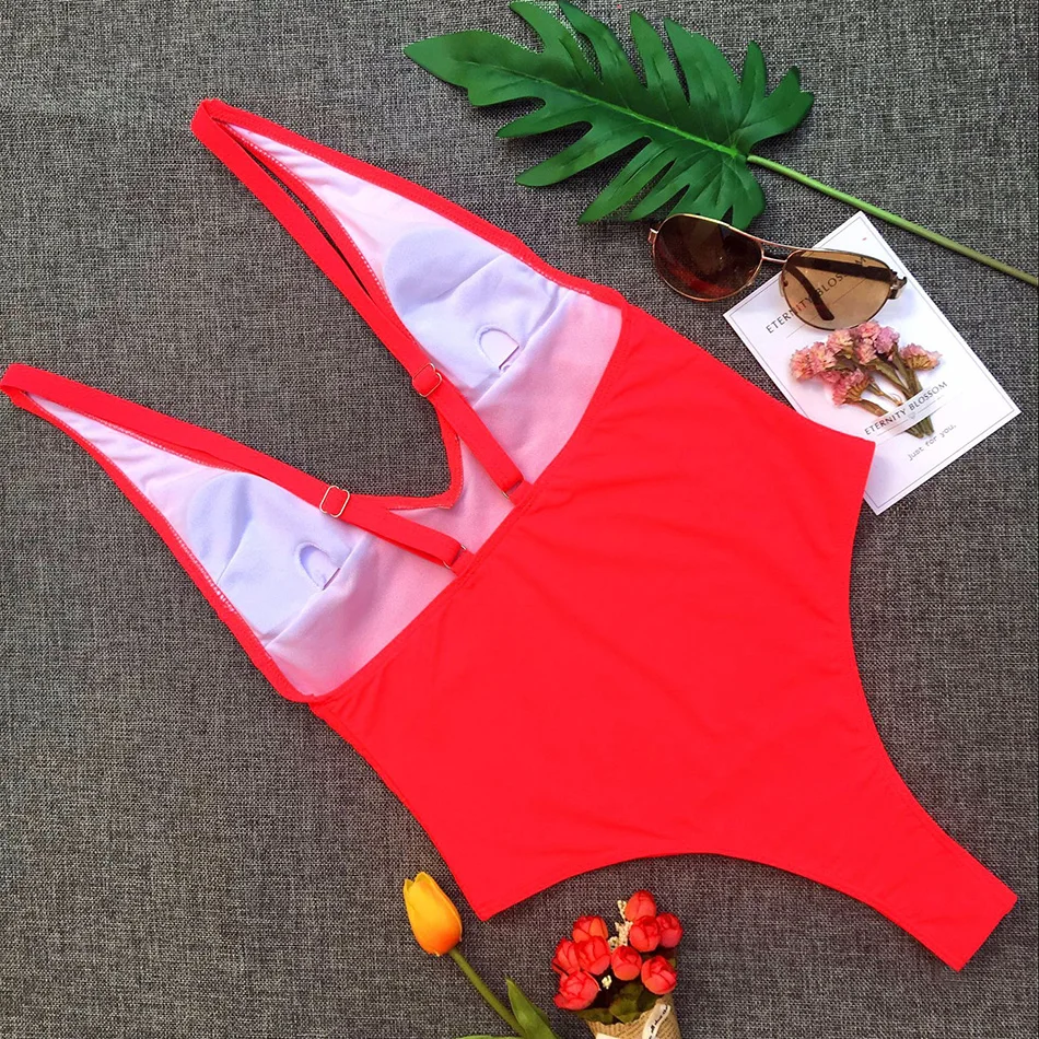 2018 новый сексуальный высокий вырез для ног цельный купальник с вырезом сзади