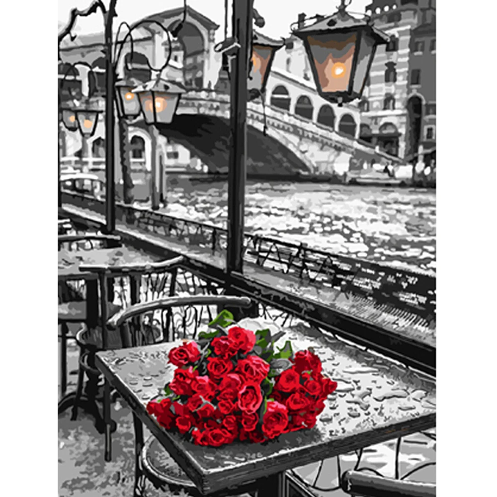 BAISITE DIY Framed Oil Painting By Numbers Flowers Pictures Canvas For Living Room Wall Art Home Decor E745 | Дом и сад