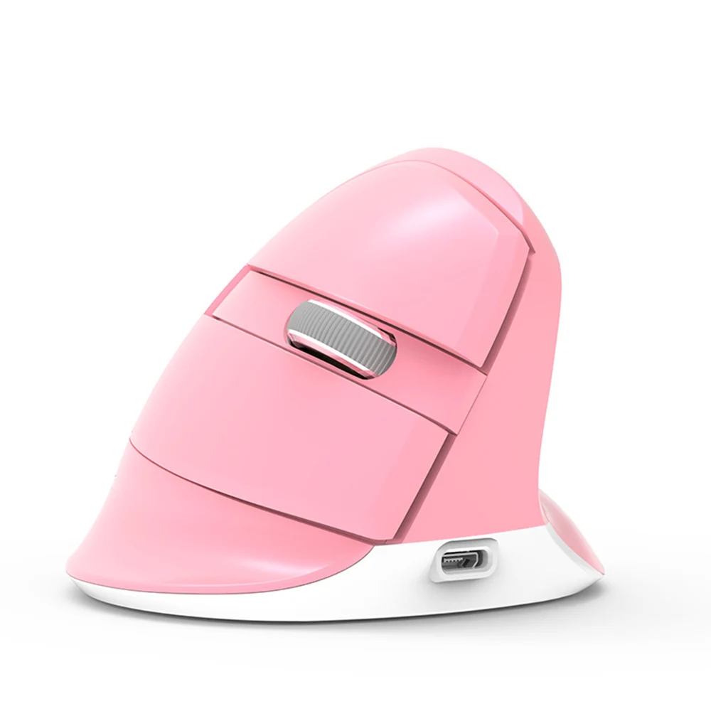 Only Pink Mice Delux M618 Mini Bluetooth 4,0+ 2,4G Беспроводная перезаряжаемая эргономичная Вертикальная USB оптическая Бесшумная компьютерная мышь с разрешением 2400 dpi - Цвет: Only Pink Mice