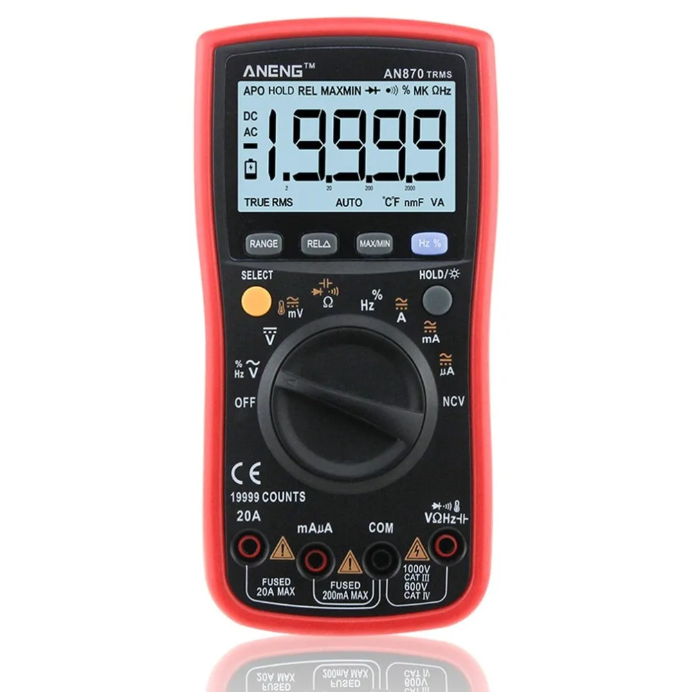 Цифровой мультиметр ANENG AN870 19999 отсчетов True RMS переменный/постоянный ток вольт