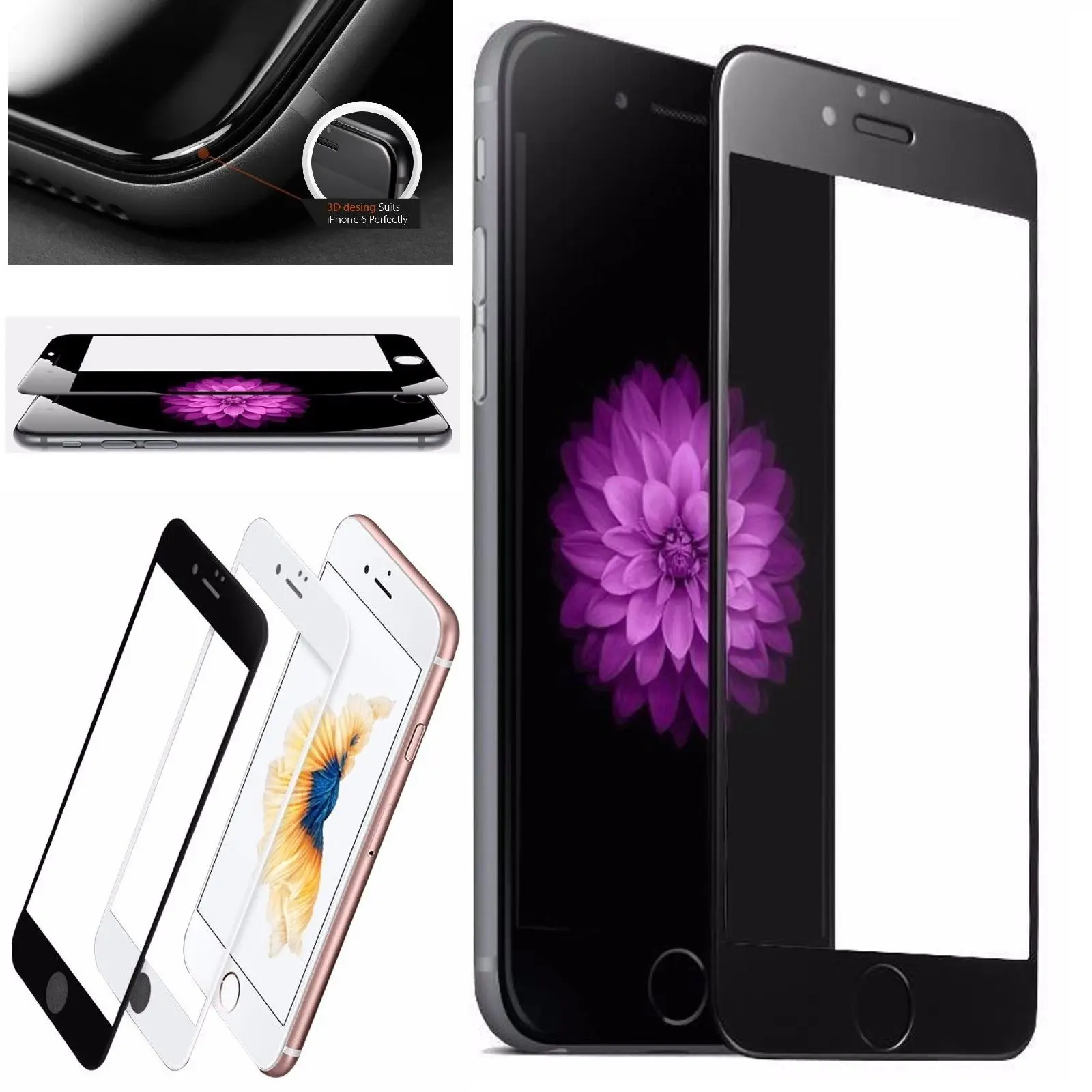 Полное покрытие из закаленного стекла для iPhone X 8 7 6 S Plus 5 5S протектор экрана