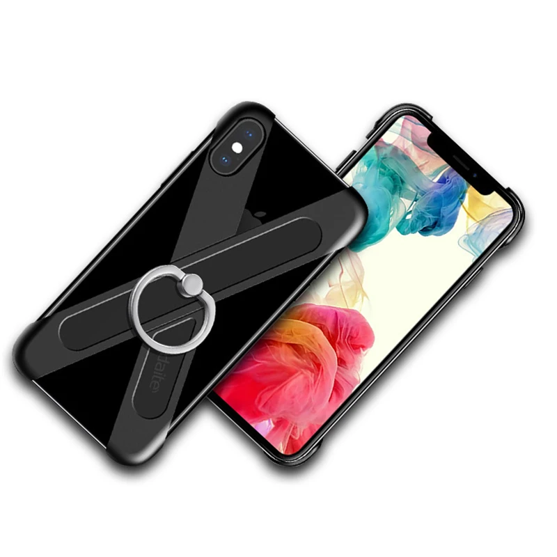 For iPhone X XS Case Finger Ring Holder Cooling Cover Frame Mobile Phone Hollow Anti-knock Back Apple Grip | Мобильные телефоны и