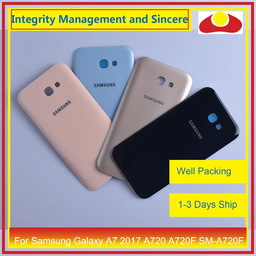 Оригинальный Для Samsung Galaxy A7 2017 A720 A720F SM корпус батарейный отсек задняя крышка