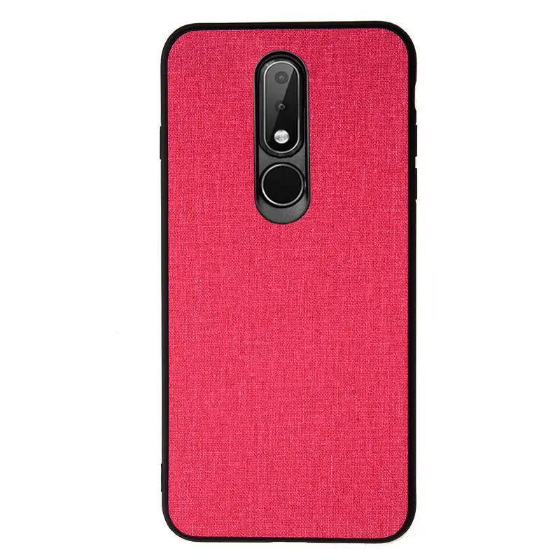 Чехол для телефона Nokia X6 льняной ткани чехол-накладка из мягкого силикона ТПУ с