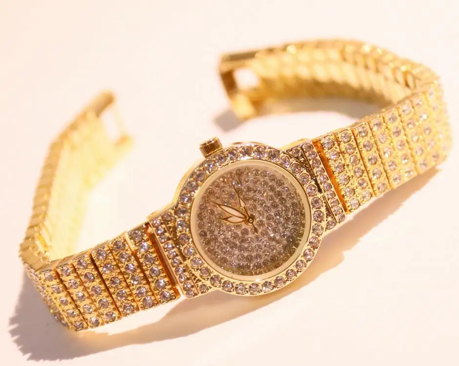 Rose gold Women Classic Quartz Watch Female Elegant Rhinestone Clock Luxury Watches Ladies Waterproof Wristwatch reloj mujer | Наручные