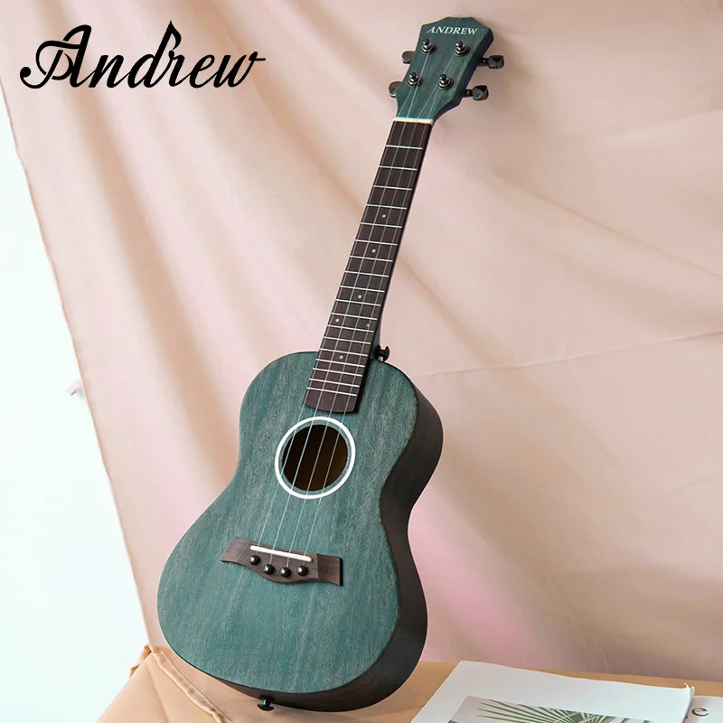 Ukulele 23 дюйма полностью твердая красная мини электрическая акустическая гитара 4