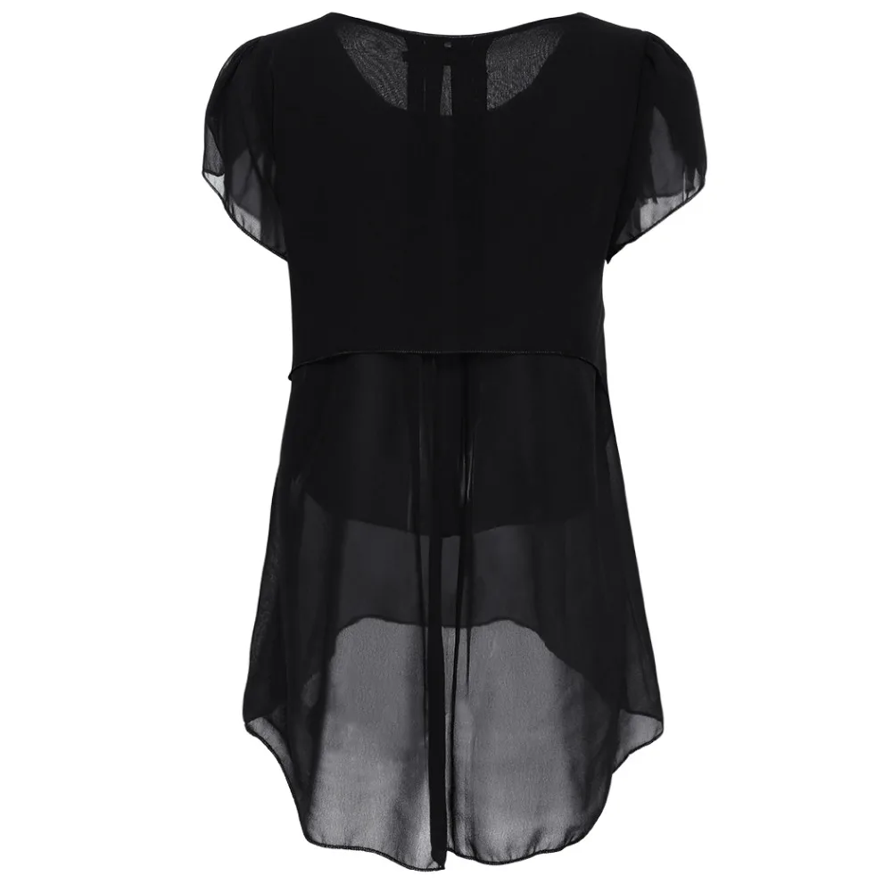 Блузка женская с коротким рукавом и О вырезом большие размеры 2017|blusas femininas|women