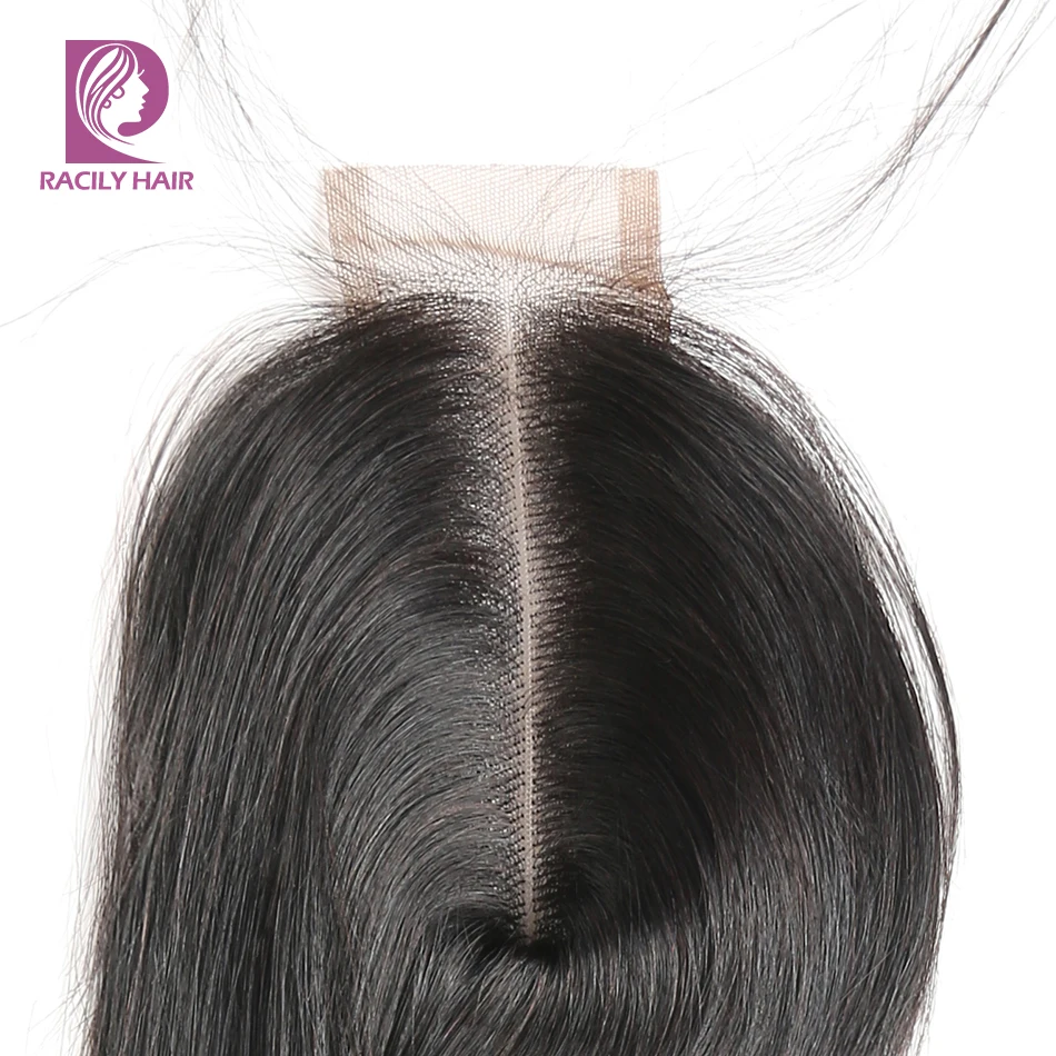 Черные волосы прямые бразильские 2x6 Кружева Закрытие Remy Ким К человеческие
