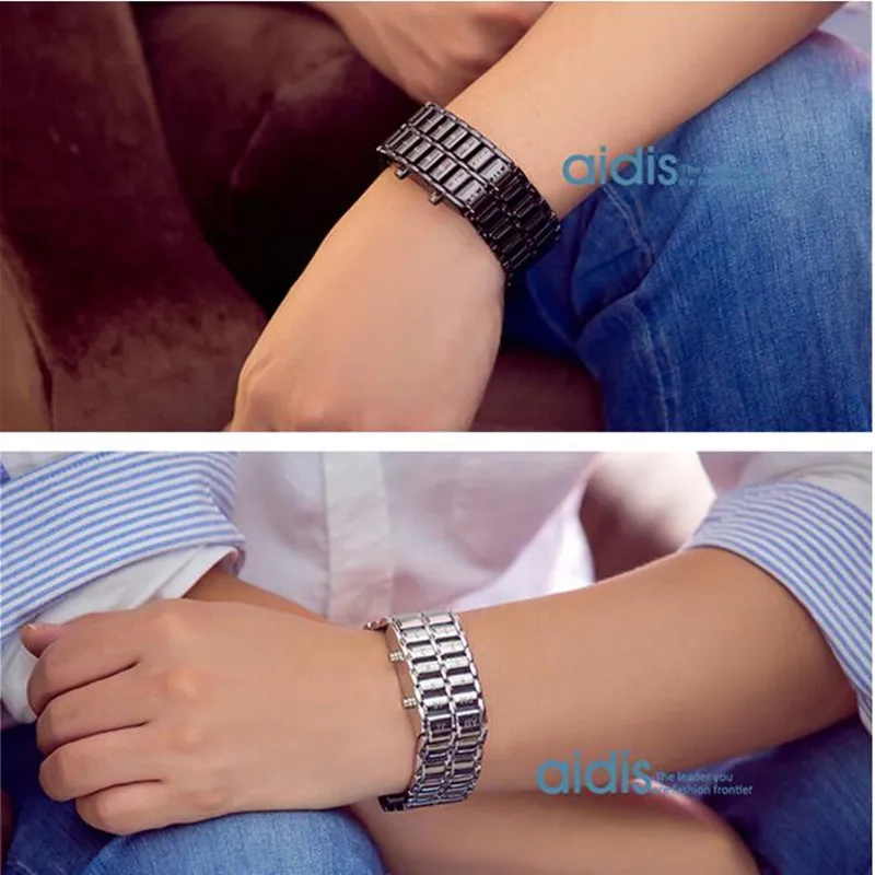 Addies Роскошные светодиодные электронные мужские наручные часы из нержавеющей