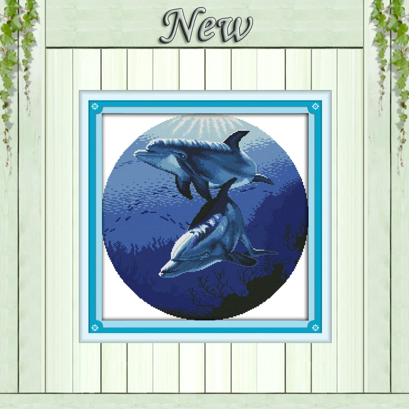 Набор для вышивки крестиком DMC 14CT 11CT Классическая картина с дельфином рассчитана