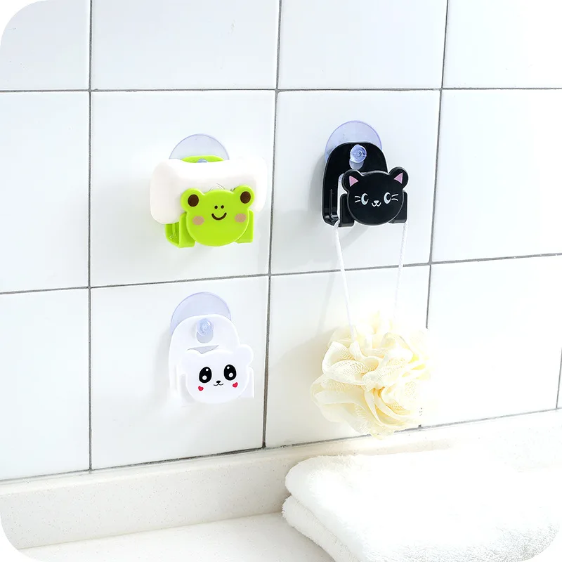 Sale Cartoon Animal Cat Bear Frog Wall Mounted Bath Storage Box Soap Bar Holder Kitchen Tools Sponge Drain Shelf Bag F2428 | Дом и сад