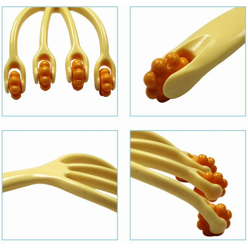 Роликовый мини массажер для шеи спины лица с четырьмя когтями вогнутые выпуклые