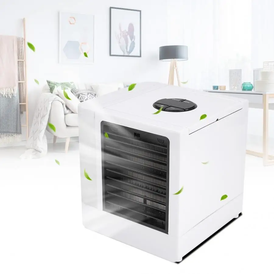 Мини вентилятор Настольный портативный со светодиодной подсветкой и USB