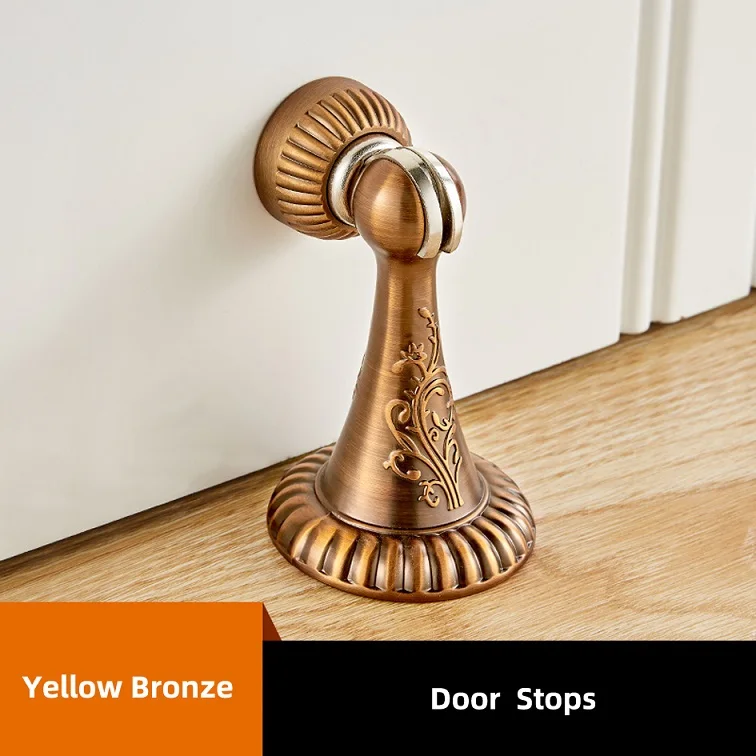 1pc Yellow Bronze 1 шт. мощный магнитный дверной ограничитель, фиксатор для двери, держатель для двери, инструмент для дверного стопа для домашнего офиса - Цвет: 1pc Yellow Bronze
