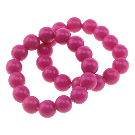 fuchsia Детские Браслеты Девушка акрил имитация жемчуга с браслет подарок на день рождения ювелирные изделия Детская игрушка косплей аксессуар - Окраска металла: fuchsia
