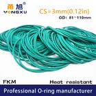 Уплотнительные кольца из фторкаучука, зеленые, FKM, CS3 мм, OD8185889091929596100105110*3 мм