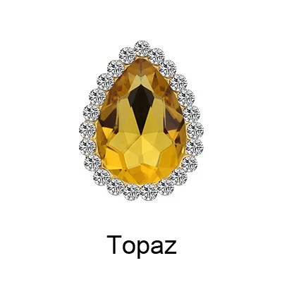Коготь чашки Стразы Strass 10 мм 20 шт. кристаллы стекло золото база цветок горячей фиксации нет, фиксируются на клей одежды ремесла Стразы для одежды - Цвет: topaz