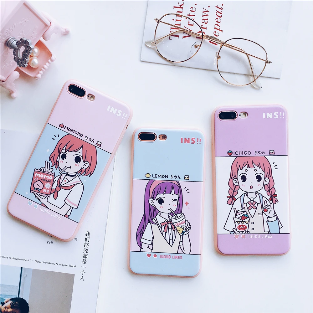 WULAWUKU новые моды ins Sweet Candy girl силиконовый чехол для iphone X 8 плюс 7 6 6s сзади чехлы