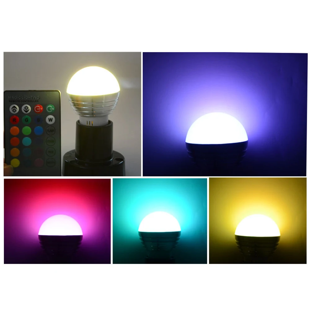 Светодиодная лампа E27 RGB светодиодная E14 3 Вт волшебная умная с пультом ДУ для