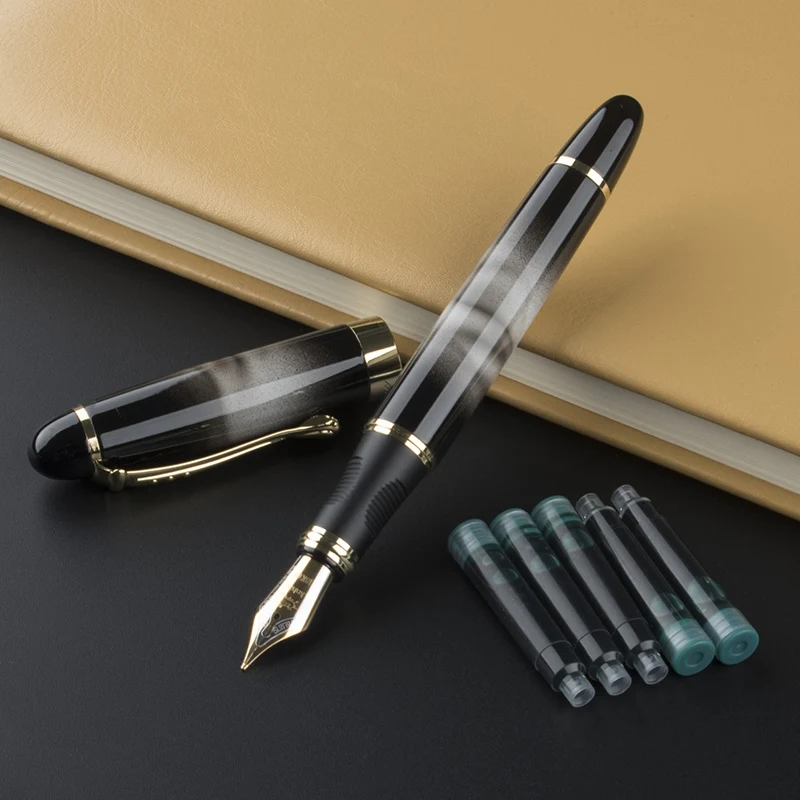 JINHAO X450 черная/Золотая 0 7 мм 18KGP широкоформатная ручка 450 бизнес и 5 шт. чернил 15